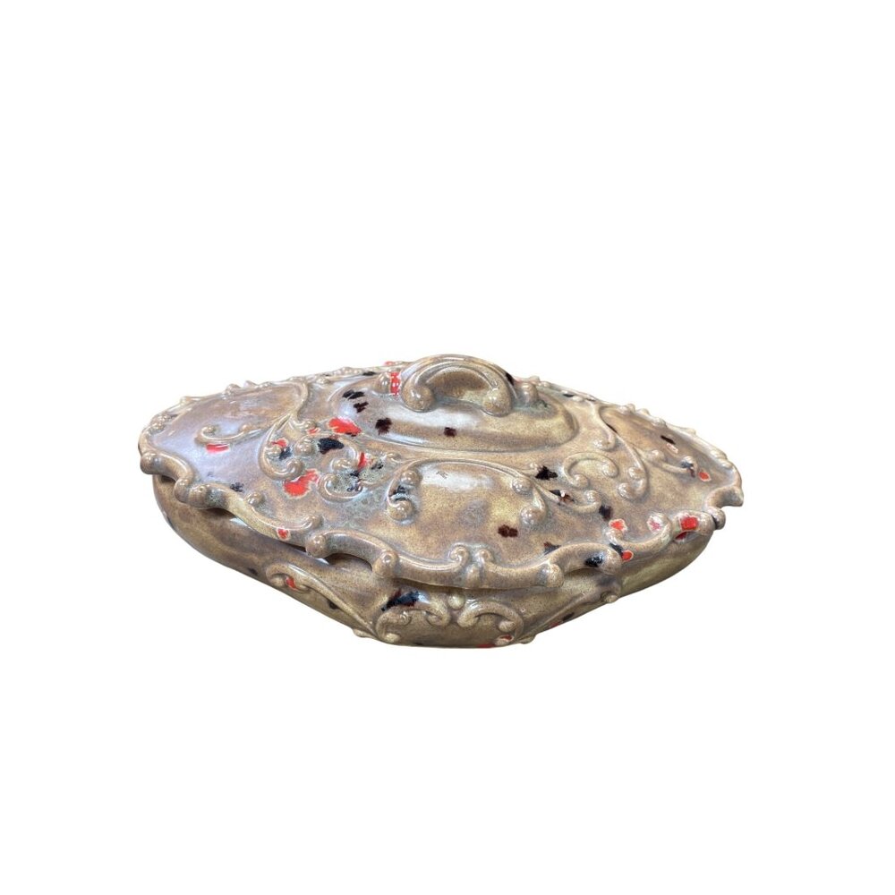 Decorative Handmade Ceramic Trinket Storage Dish With lid SKU 9141
